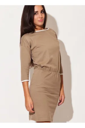 Rochie de zi bej - model confortabil -