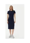 Rochie de zi -  bleumarin - 60% poliester reciclat - 33% viscoza - 7% elastan -