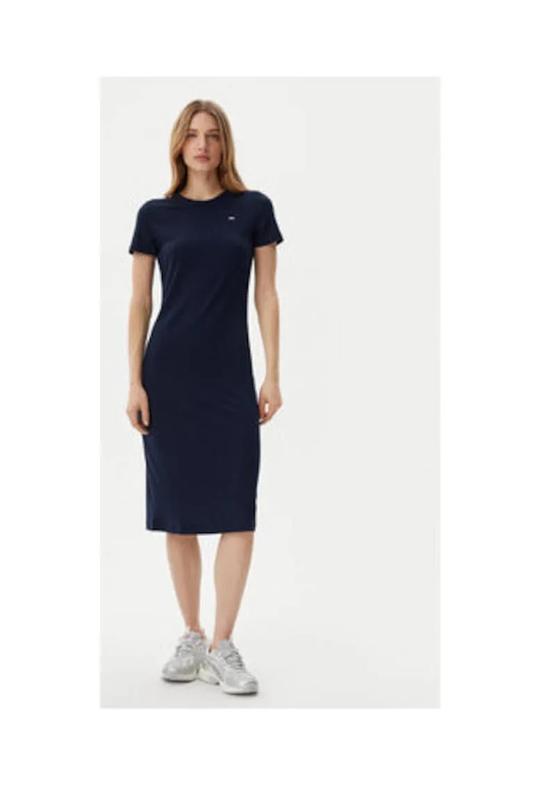 Rochie de zi - bleumarin - 60% poliester reciclat - 33% viscoza - 7% elastan -