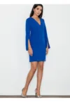 Rochie de zi  casual - albastru poliester viscoza