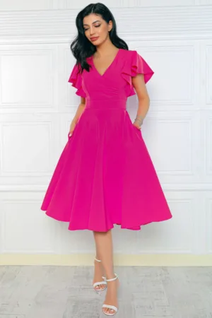 Rochie de zi cu buzunare laterale