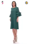 Rochie de zi dreapta vaporoasa de culoarea verde