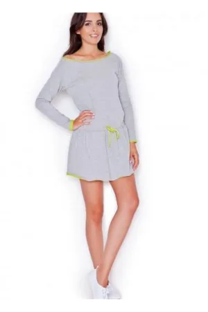 Rochie de zi gri - casual - bumbac - poliester