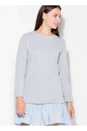 Rochie de zi gri - casual - cu volane