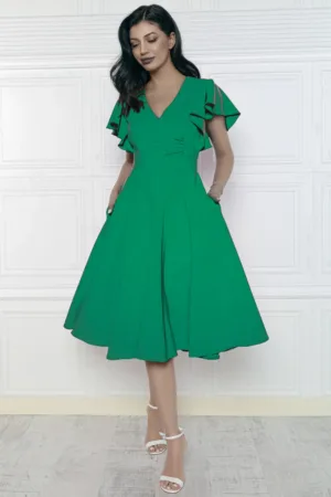 Rochie de zi in clos cu buzunare laterale