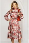 Rochie de zi midi in clos cu imprimeu tip pictura