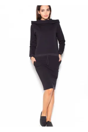 Rochie de zi neagra - fabricata din material confortabil -