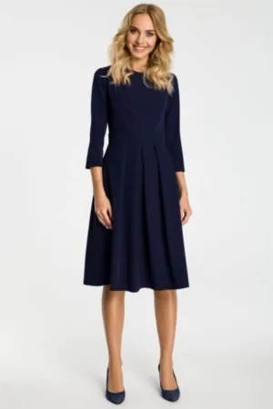 Rochie cu pliuri contrastante pe fata -
