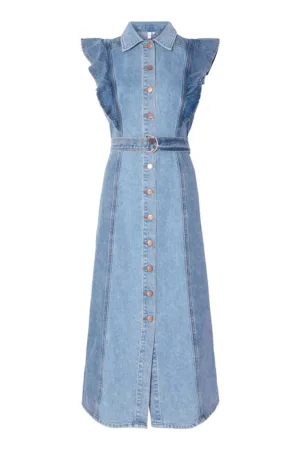 Rochie  denim albastru - bumbac organic - albastru