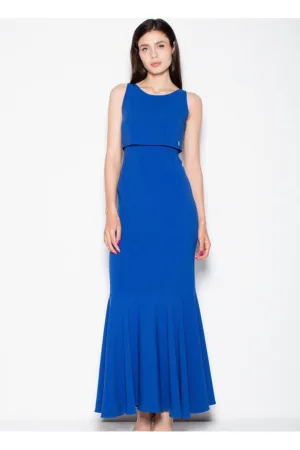 Rochie - design elegant - albastru - material de calitate