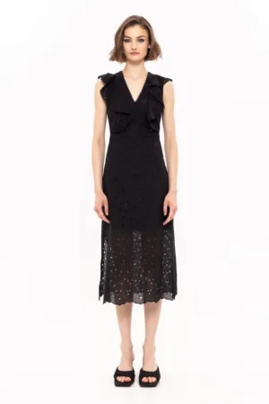 Rochie din amestec de bumbac cu broderie