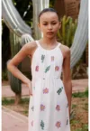 Rochie din amestec de bumbac cu broderii