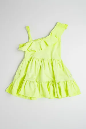 Rochie din amestec de bumbac cu decolteu pe un umar
