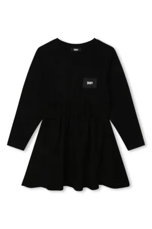 Rochie din amestec de bumbac cu terminatie evazata