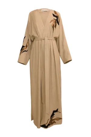 Rochie din amestec de in cu croiala petrecuta Tokyo