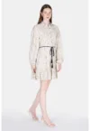 Rochie din amestec de in cu dungi