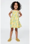 Rochie din amestec de in cu model cu lamaie