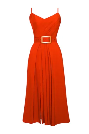 Rochie din amestec de in cu o curea Simba