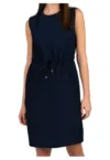 Rochie din amestec de in cu snur in talie -