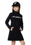 Rochie din amestec de lana cu imprimeu logo