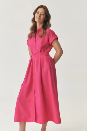 Rochie din amestec de lyocell si cordon in talie