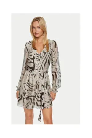 Rochie din amestec de matase cu imprimeu