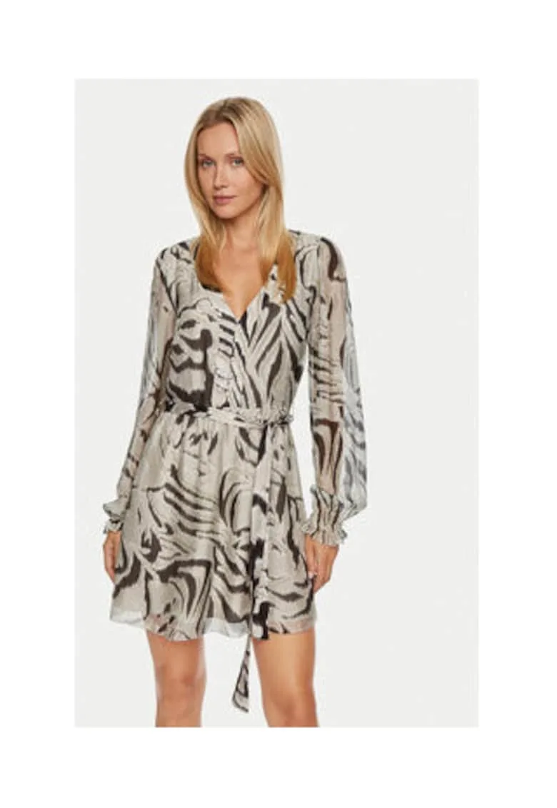 Rochie din amestec de matase cu imprimeu