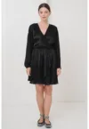 Rochie din amestec de modal cu croiala in A si aspect satinat