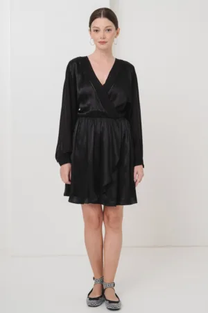 Rochie din amestec de modal cu croiala in A si aspect satinat