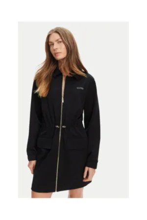 Rochie din amestec de poliamida cu logo discret si fermoar