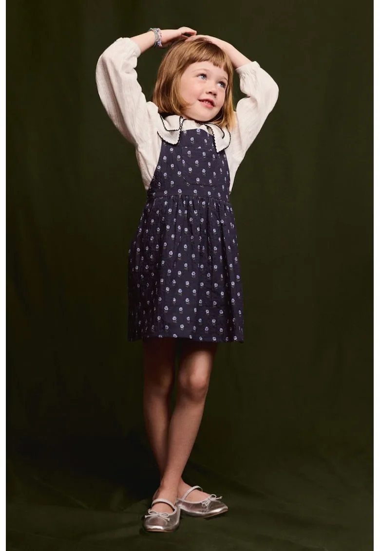 Rochie din bumbac cu bretele incrucisate pe partea din spate