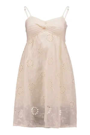 Rochie din bumbac cu bretele inguste