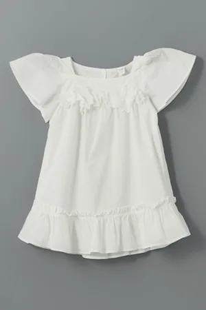 Rochie din bumbac cu decolteu patrat