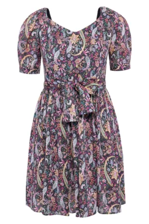Rochie din bumbac cu imprimeu Paisley - Multicolor