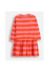 Rochie din bumbac cu imprimeu in dungi -
