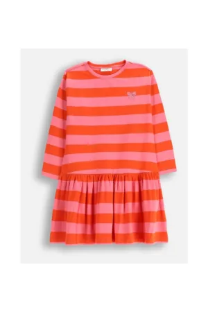 Rochie din bumbac cu imprimeu in dungi -