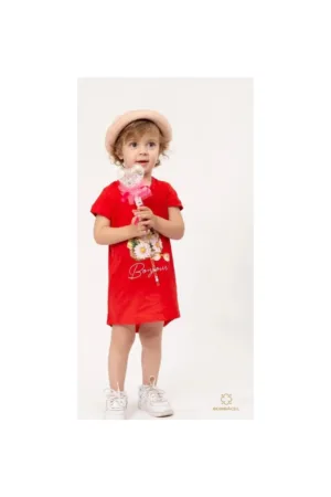 Rochie din bumbac cu imprimeu pentru fete