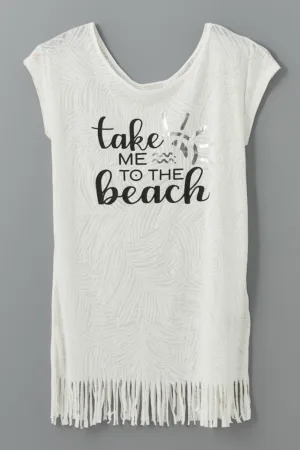 Rochie din bumbac cu imprimeu text