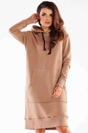 Rochie din bumbac cu maneci lungi -