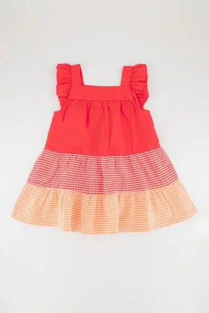 Rochie din bumbac cu model in carouri