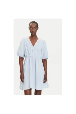 Rochie din bumbac organic cu decolteu cache-cour