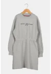 Rochie din bumbac organic cu logo brodat