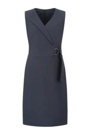Rochie din canepa cu rever asimetric - XS