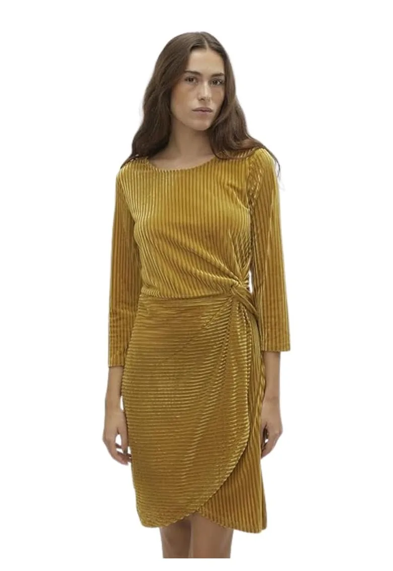 Rochie din catifea cu detaliu rasucit -