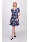 Rochie din chambray cu broderii florale