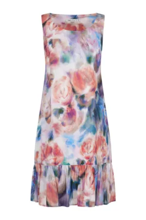Rochie din chiffon cu motive florale - XS