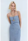 Rochie din denim cu bretele subtiri