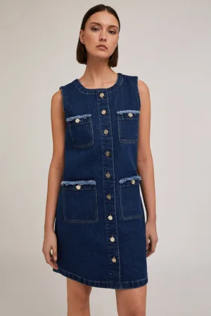 Rochie din denim cu buzunare