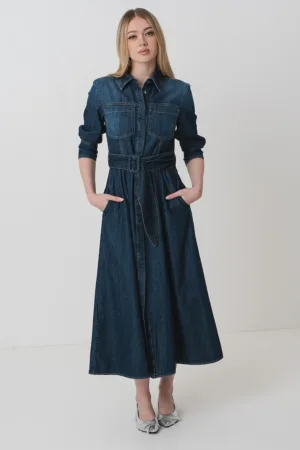 Rochie din denim cu croiala in A
