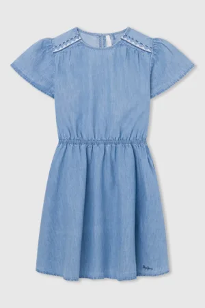 Rochie din denim cu decupaj pe partea din spate